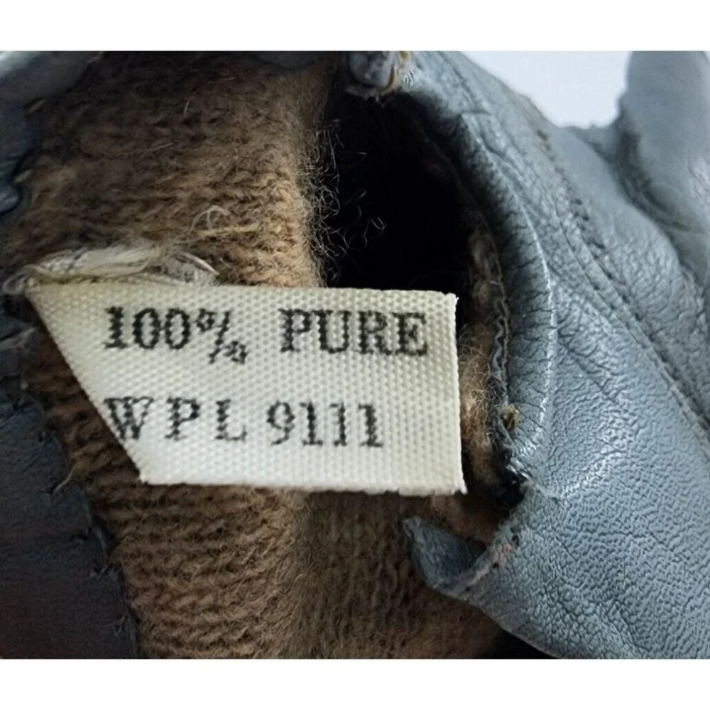 VTG‎ Peck & Peck Gray Women's Soft Leather Gloves Size 6.5 Cashmere Italy Made